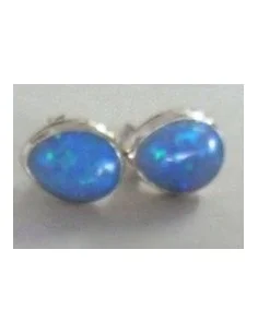 Boucles en opale noble bleu pouce une paire