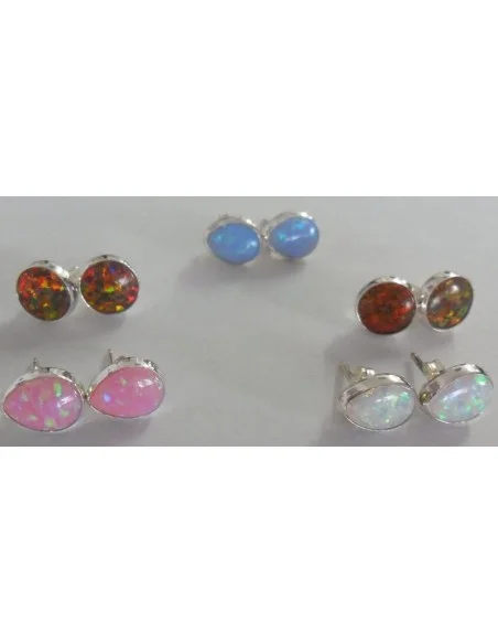 Boucles en opale noble rose pouce la paire Boucles en opale noble rose pouce la paire