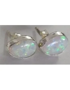 Boucles en opale noble blanc pouce la paire