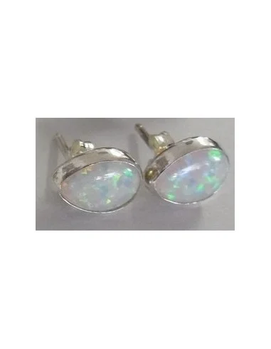 Boucles en opale noble blanc pouce la paire