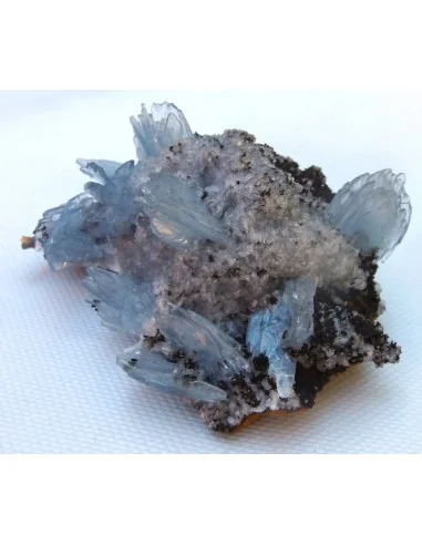 Barytine gemme sur limonite brune