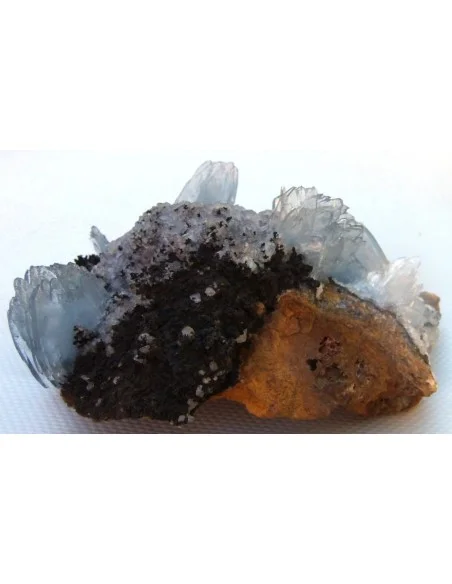 Barytine gemme sur limonite brune  Barytine gemme sur limonite brune