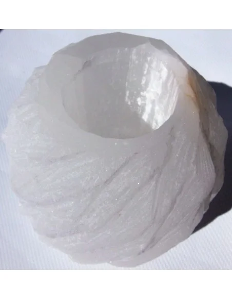 Porte-bougies en pierre selenite blanc Porte-bougies en pierre selenite blanc