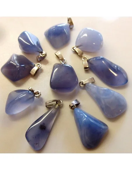 Agate bleue pendentif argent Agate bleue pendentif argent
