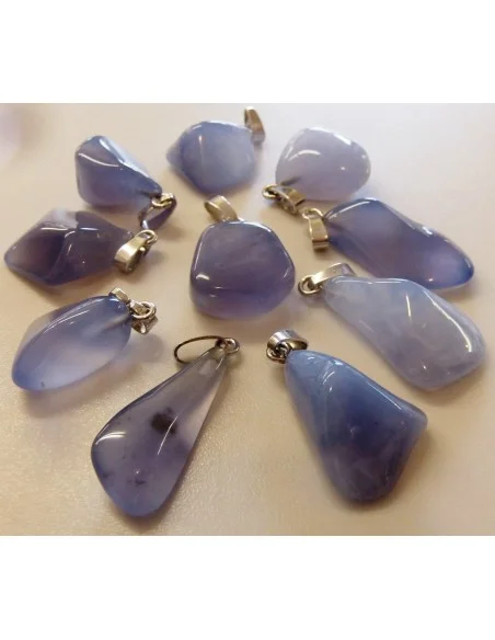 Agate bleue pendentif argent Agate bleue pendentif argent