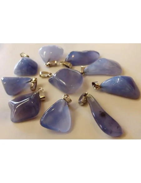 Agate bleue pendentif argent Agate bleue pendentif argent