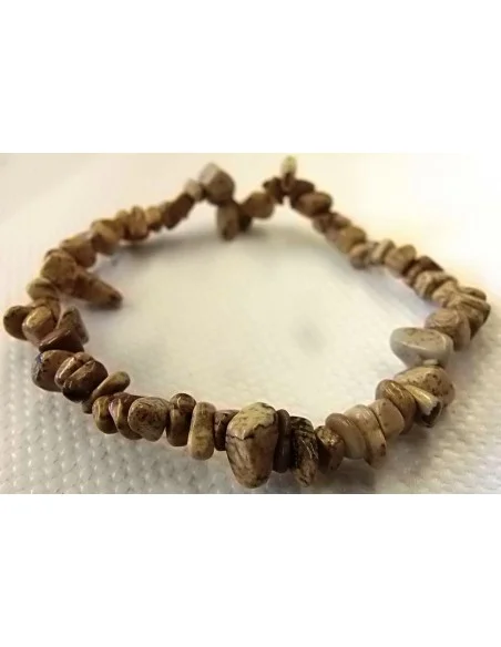 Jaspe jaune, jaspe paysage bracelet baroque