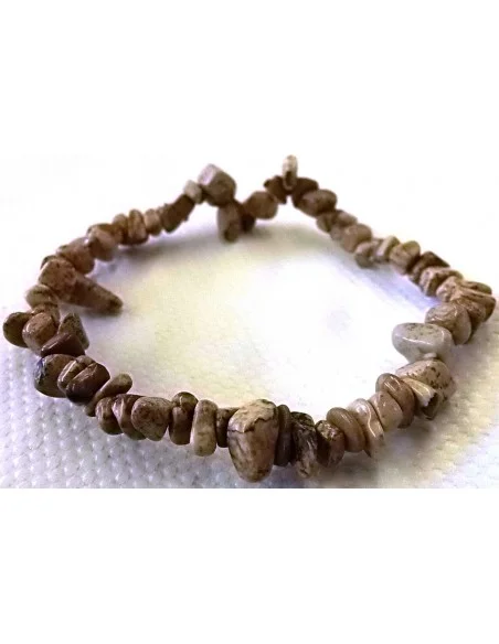 Jaspe jaune, jaspe paysage bracelet baroque