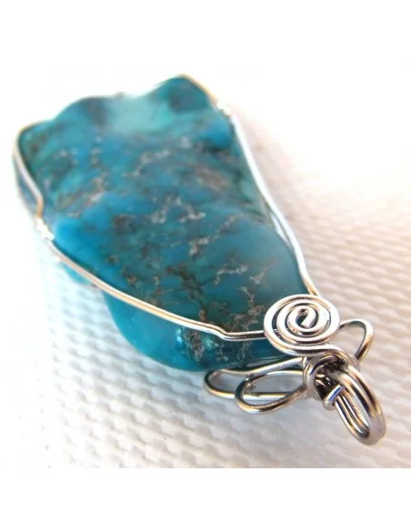 Grand pendentif Turquoise argent