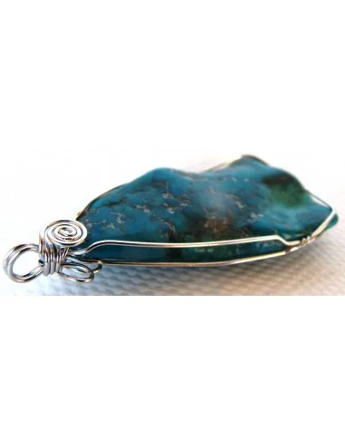Grand pendentif Turquoise argent