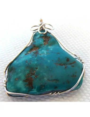 Grand pendentif Turquoise argent
