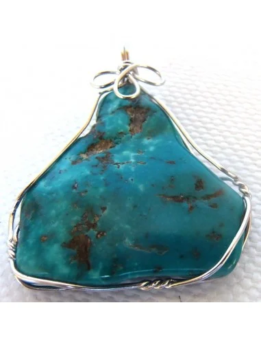 Grand pendentif Turquoise argent
