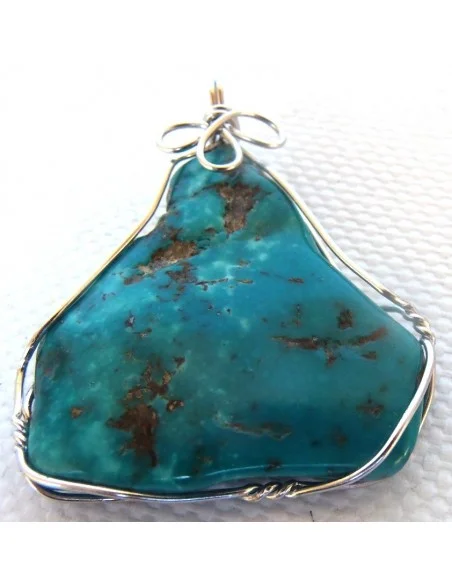 Grand pendentif Turquoise argent