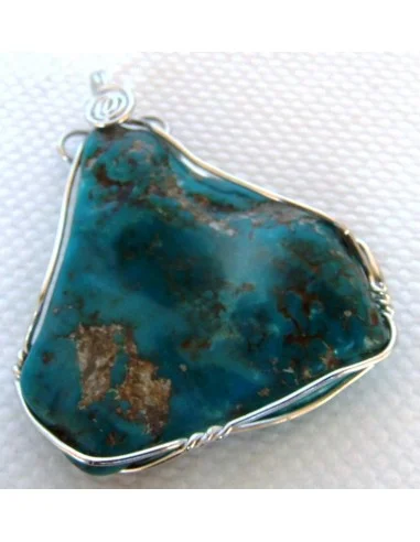 Grand pendentif Turquoise argent