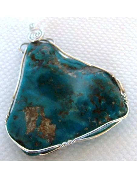 Grand pendentif Turquoise argent