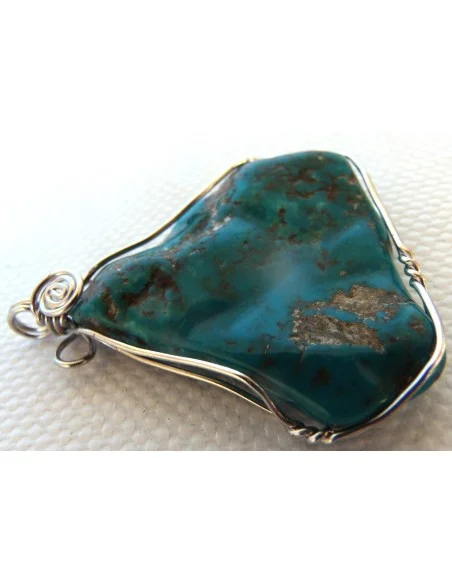 Grand pendentif Turquoise argent