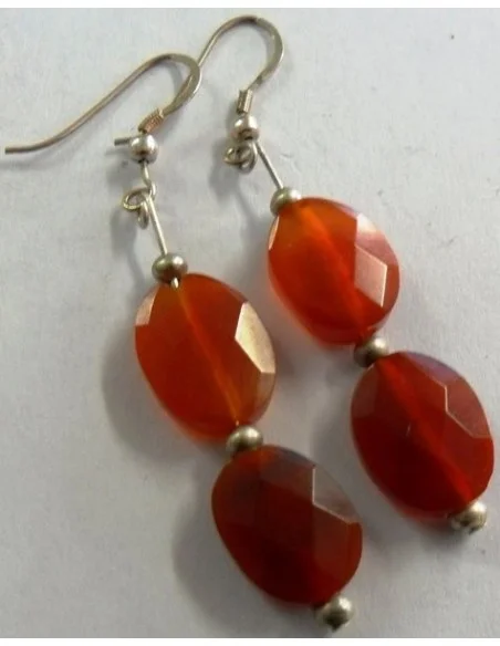 Cornaline boucles argent