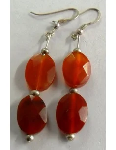 Cornaline boucles argent 2