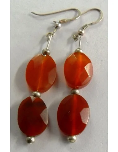 Cornaline boucles argent