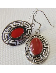 Cornaline boucles oreilles argent 2