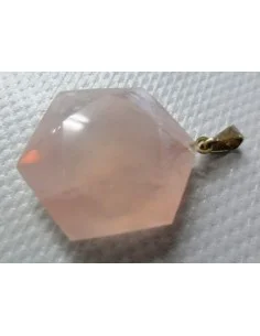 Pendentif sceau de salomon en quartz rose