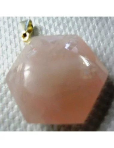 Pendentif sceau de salomon en quartz rose