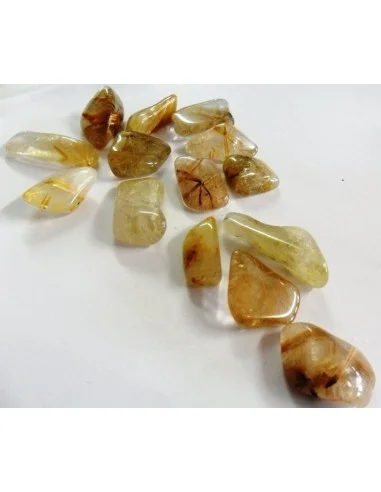 Quartz aux rutiles polis