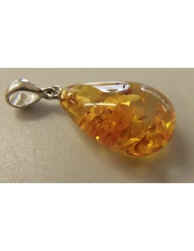 Ambre pendentif argent