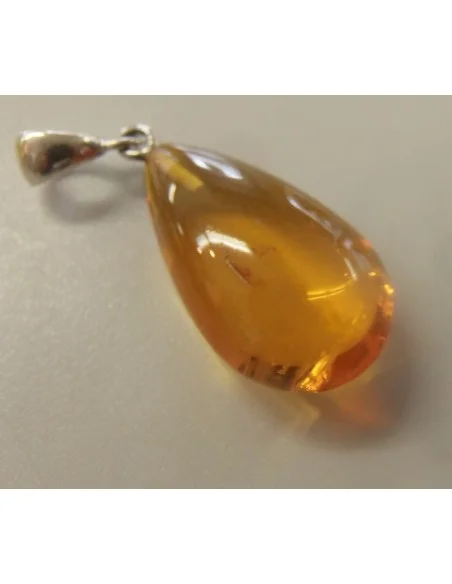 Ambre pendentif argent
