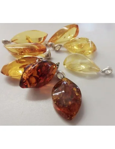 Ambre argent pendentif 