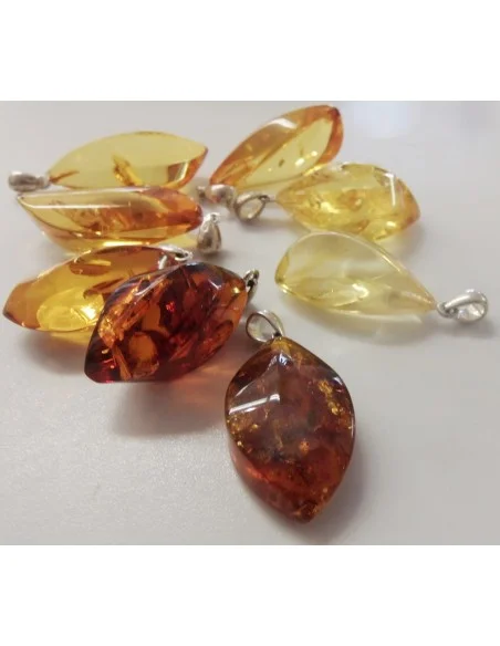 Ambre argent pendentif 