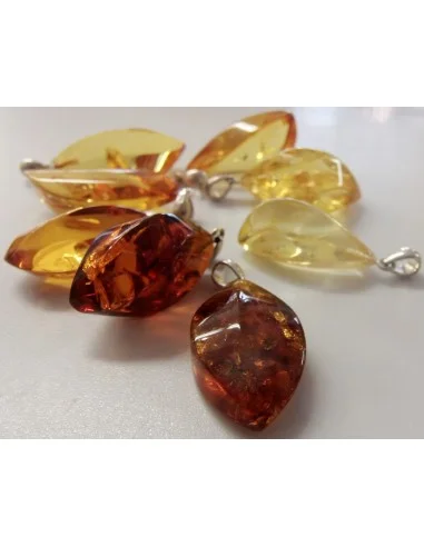 Ambre argent pendentif 
