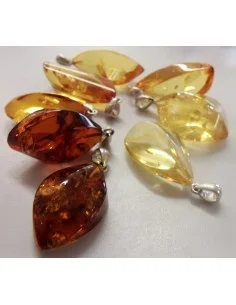 Ambre argent pendentif