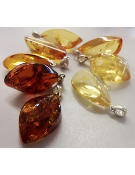 Ambre argent pendentif 