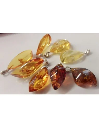 Ambre argent pendentif 