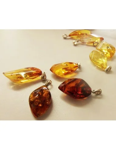 Ambre argent pendentif 