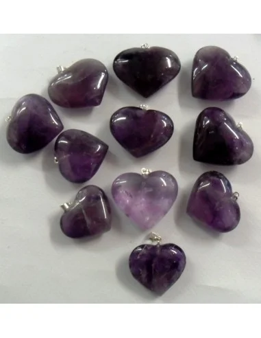 Pendentif en coeur amethytste