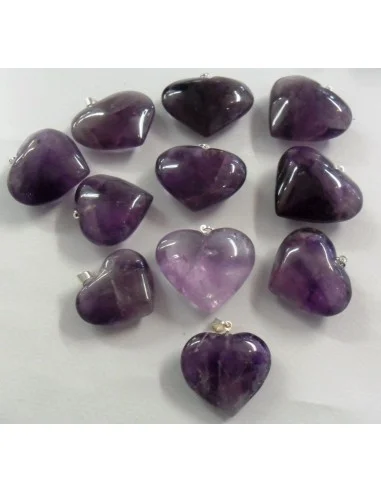 Pendentif en coeur amethytste