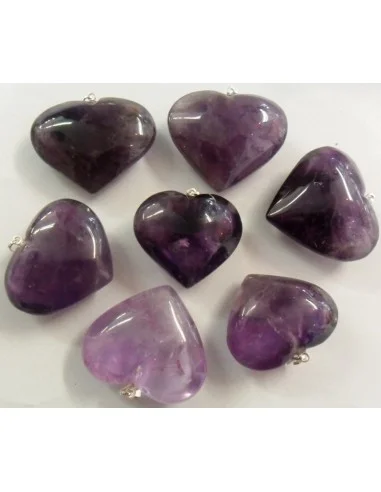 Pendentif en coeur amethytste