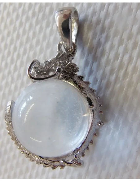 Dragon cristal boule pendentif argent Dragon cristal boule pendentif argent