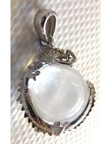 Dragon cristal boule pendentif argent