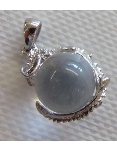Dragon cristal boule pendentif argent