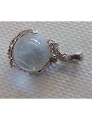 Dragon cristal boule pendentif argent