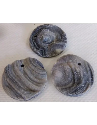 Calcedoinre rosette, agate rosette pendentif