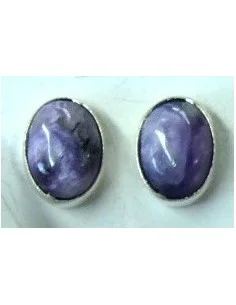 Boucles d'oreilles charoite pouce  2