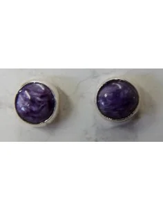 Boucles d'oreilles charoite pouce 6mm 2