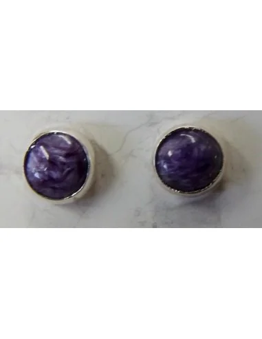 Boucles d'oreilles charoite pouce 6mm