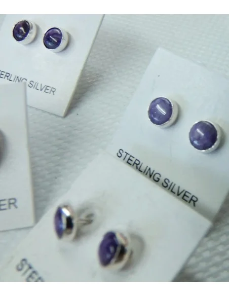 Boucles d'oreilles charoite pouce 6mm Boucles d'oreilles charoite pouce 6mm