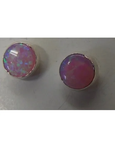 Opale noble rose boucles oreilles pouce 6mm