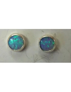 Opale noble bleu boucles oreilles pouce 6mm 2